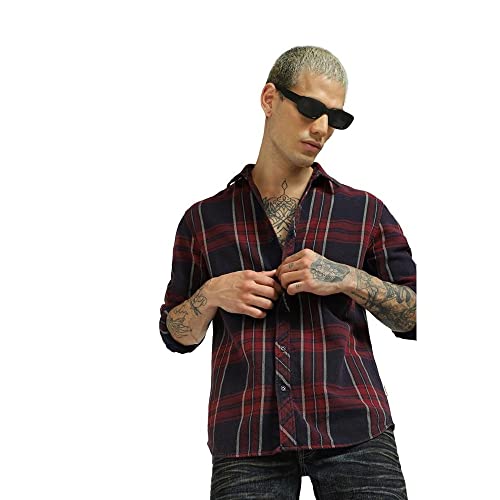 Image of JACK & JONES Checks Cotton Regular Fit Casual Mens Shirt