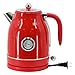 MegaChef 1.7 Quart Electric Tea Kettle and 2 Slice Toaster Combo (Red)