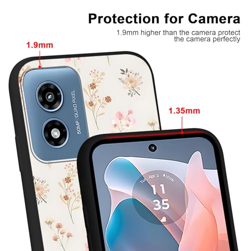 Zrutru 2 Pack Cartoon Floral Phone Case for Motorola Moto G Play 2024 6.5",Cute Kawaii Flower Collage Pattern Cases Aesthetic Design,Black TPU Bumper Protective Cover for Girls Women - image 4