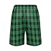 Ollabaky Pajama Shorts for Men Christmas Green Tartan Plaid Men's Pajama Bottoms Sleep Shorts Lounge Wear Pjs with Pocket, L