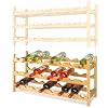 VINOMENTO Weinregal Holz, 24 Flaschen, Flaschenregal Stapelbar, GetrÃ¤nkeregal Erweiterbar, Weinregal Stapelbar, Flaschenaufbewahrung, Flaschenregal Holz, Weinflaschenregal
