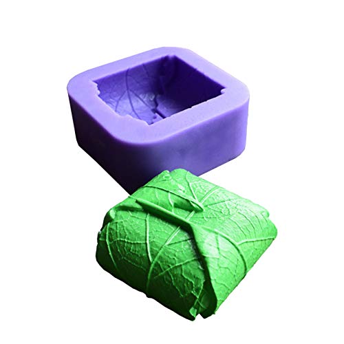 Leaves Silicone Candle Molds Cuboid With Leaves Soap Molds ,Runloo Chocolate Cake Baking Moulds Fondant Cake Leaves Molds (Square Leaves) #TOP10