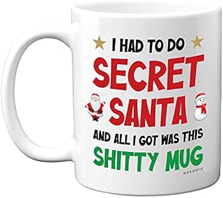 Funny Secret Santa Gifts - All I Got Was This Sh*tty Mug - Sarcastic Gift for Work Colleagues Under 10 pounds, Rude Xmas Gift Ideas, Novelty Christmas Mug for Friends, 11oz Ceramic Dishwasher Safe Mug