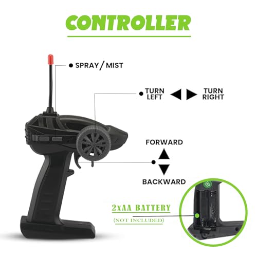 Image of Gooyo GY-45 Rechargeable Remote Control Rock Crawler Car with Smoke | Monster Truck with Spray for Kids | RC Car 4x4 Off-Road Big Car Toy | High Speed | Green Color | in-Built Battery | Gift Box Pack