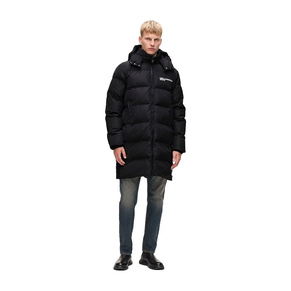 Jeansy Karl Lagerfeld, Męskie, Długa Pikowana, Regular Fit, Czarny, L