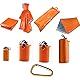 Ninth C Notfallzelt mit Notfalldecke, Poncho und Notfallschlafsack, 2 Personen Notfallzelt zum Wandern, Erdbeben Vorbereitung, Surplus Campingausrüstung (Orange)