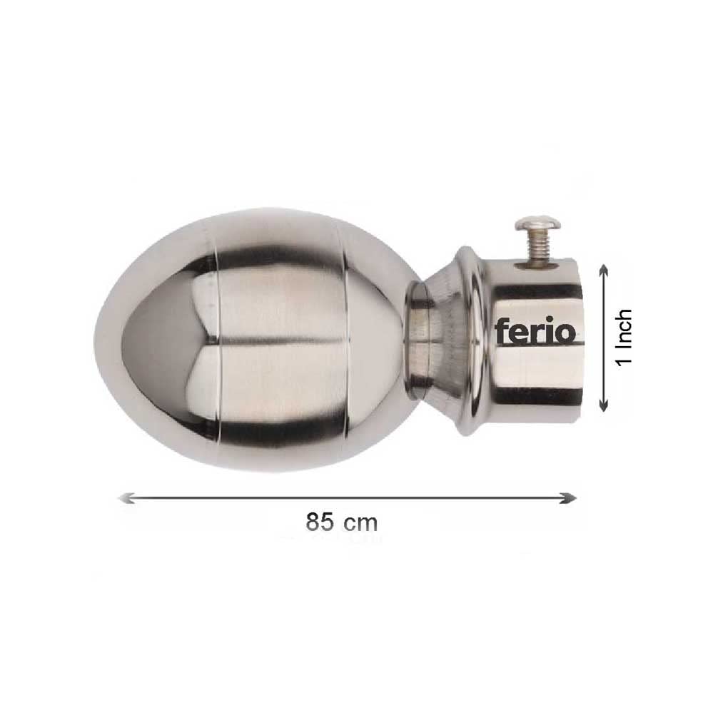 Image of FERIO Stainless Steel Curtain Bracket Knob for Door and Window Fitting for Bathroom and Kitchen for 1 Inch Rod Only Finals Set (2 Pack)