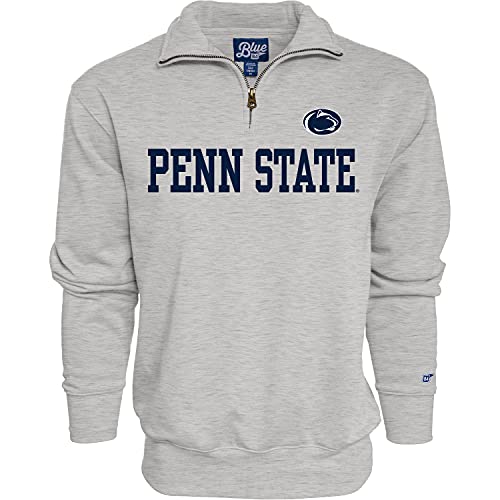 Blue 84 Men's Penn State Nittany Lions Quarter Zip Sweatshirt Grey, Grey, Large