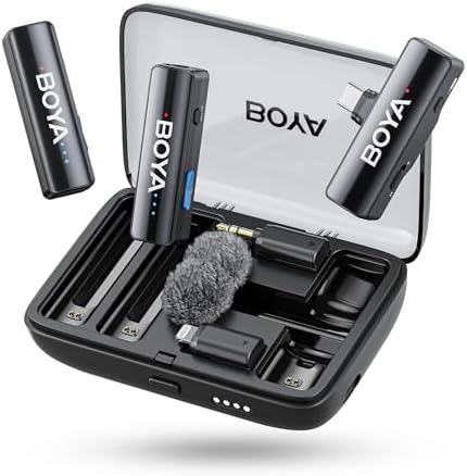 BOYA BOYALINK 3 in 1 Wireless Lavalier Microphone with USB-C, Lig...