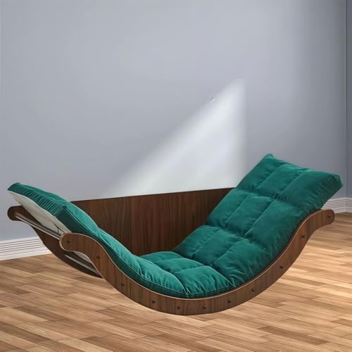 Mecedora de gran tamaño con respaldo alto y cojín de poliuretano, cómoda silla reclinable tapizada para dormitorio, sala de estar, porche, jardín, balcón y patio trasero