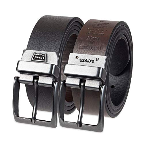 Image of Levi's Leather Men's Levis 40Mm Reversible Belt With Brushed Silver Buckle