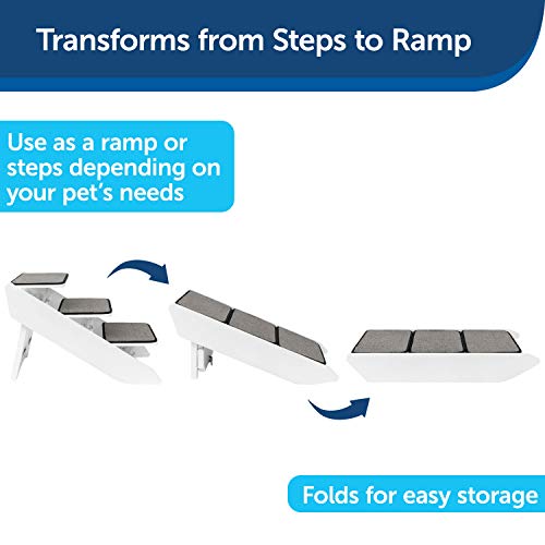 Petsafe Cozyup Steps & Ramp Combo – Transforming, Premium Wood Dog Stairs For High Beds – Choose Between Steps Or Ramp – Give Pets Access To Their Favorite Spots – Supports Up To 200 Lbs #TOP1