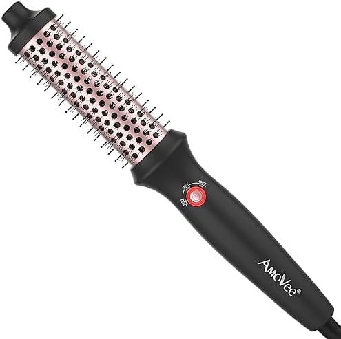 Heated Round Brush, Fast Heating Curling Iron for Blowout Look, 3 Temp Settin...