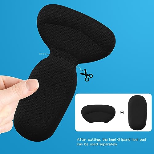 Adhesive Heel Cushion Pads for Loose Shoes, Too Big Boots, Back of Heel Grips Inserts for Women Men, Heel Guards Liners for Improving Shoe Fit, 4pcs-Black+4pcs-Black