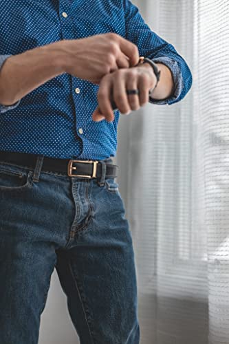 Mens Leather Ratchet Belts with Click Buckle Perfect Fit Dress Belt 30mm Wide3