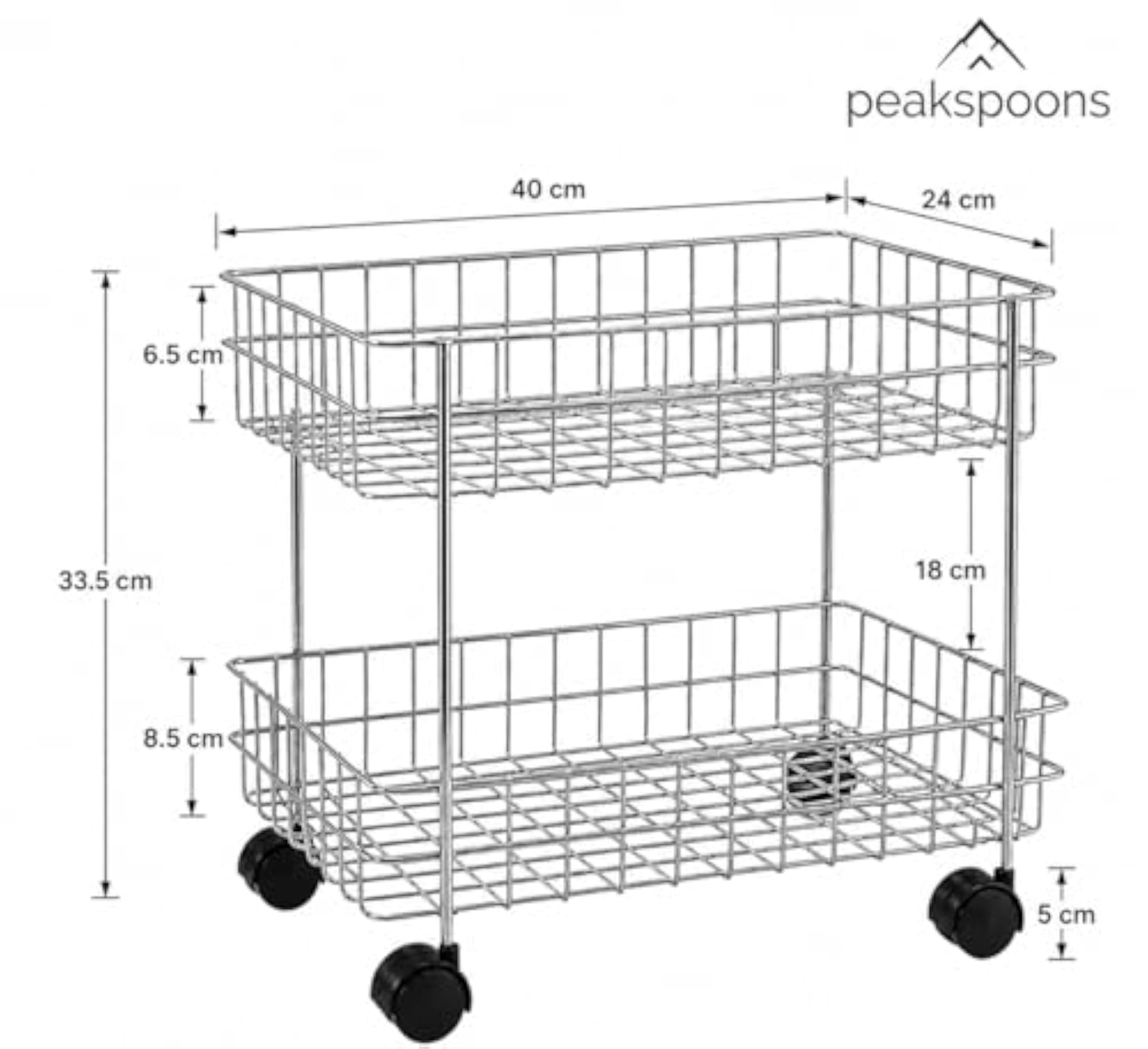2 Tier Stainless Steel Fruit & Vegetable Storage Rack