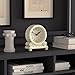 JONES CLOCKS® Maida Vale Mantel Clock | Small Traditional Desk Clock | Pale Cream | Pretty & Charming Ideal for Mantelpiece, Bookshelf or Bedside