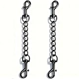 IVIA PET 2 PCS Dog Collar Metal Safety Clip, Harness Collar Leash Chain Connector, Heavy Duty Double End Spring Backup Buckle Clasp, Escape-Proof Safety Accessory (Medium, Black)