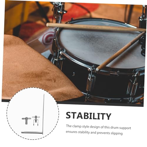 Abrazadera ajustable para cowbell y bombo, soporte metálico versátil para percusión, para fijar cowbells y tambores de forma segura en ensayos y presentaciones miniatura 6