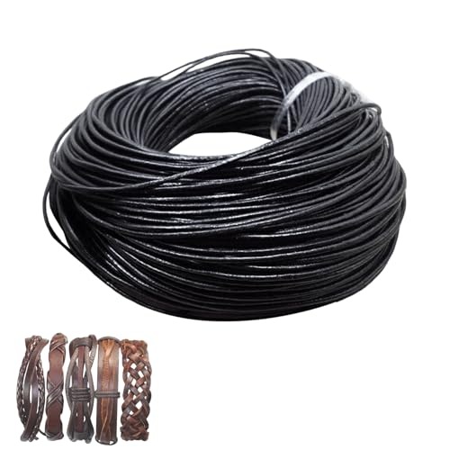 Tira de cuero, cordón de cuero, cordón de manualidades, aprox. 9 m, material artesanal, pulsera envolvente, ajustable, colgante, botas, sombrero, correa, fabricación de joyas