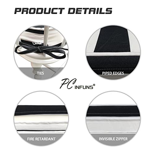 Pcinfuns Bench Cushion For Outdoor Furniture,Ultra Durable Patio Furniture Chair Pads,Swing Cushions With Ties,Sofa Garden Replacement Loveseat Cushion,Black White,45" X 18" #TOP2