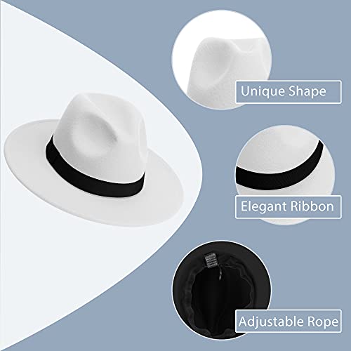 Image of Womens & Mens Fedora Hats, Wide Brim Fedora Hats for Women Men