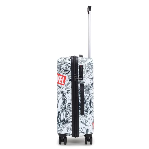 Image of NOVEX Marvel Original Avengers Kids Trolley Bags for Travel | Black, 18-Inch Polycarbonate Luggage | Kid Spinner Luggage /Suitcase with 4 Wheel - 360 Rotating | Unique Bags for Cute Kids