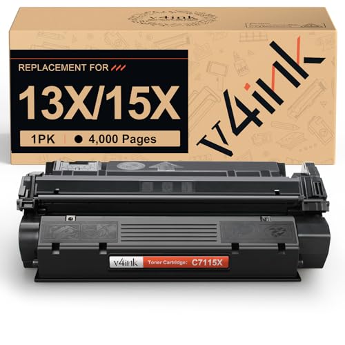 v4ink C7115X Toner Compatible Replacement for HP 15X C7115X 13X Q2613X C7115A Toner Cartridge High Yield Black for HP Laser 1000 1005 1200 1220 3300 3310 3320 3330 3380 1300 1150 1300 1300n Printer