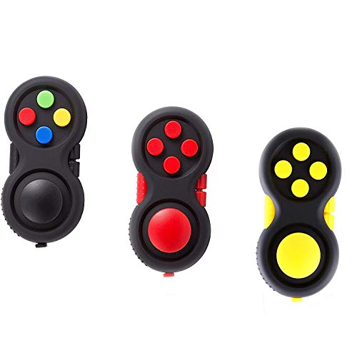 Glacely 3Pack Fidget Pad - 9 Fidget Features Perfect For Skin Picking, Add, Adhd, Anxiety And Stress Relief Prime Ready And Shipped By Amazon(Colorful、Red、Yellow) #TOP5