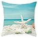 Banemi Protege Taie d'oreiller Polyester Taie Coussin Canape Plage de Conque Shell, 45 x 45 cm, Bleu Brun