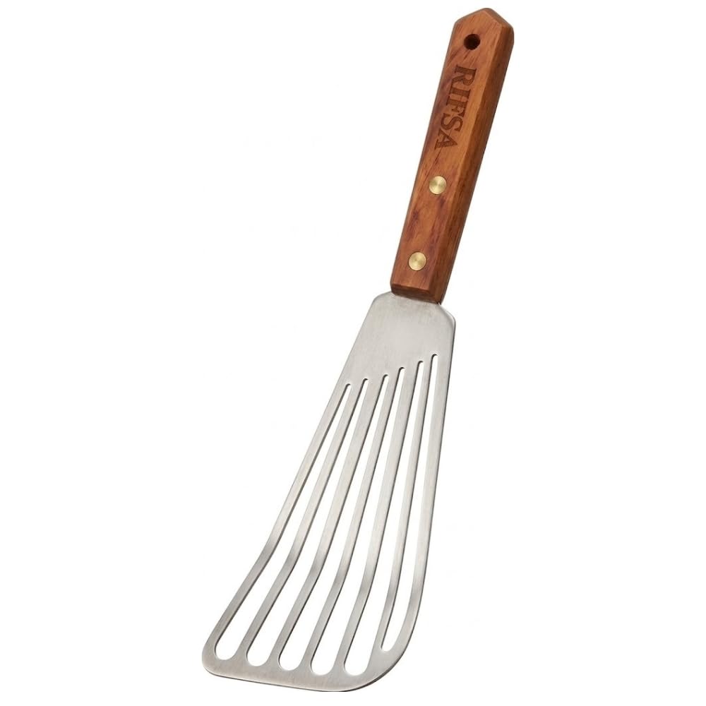 Photo 1 of 1 Slotted Elegant Silver Fish Turner Spatula – Metal Fish Spatula with 6.5-Inch Blade & Ergonomic Walnut Wooden Handle – Ideal for Home and Professional Chefs