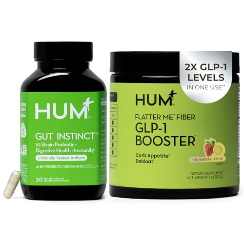HUM Flatter Me Fiber Supplement and Gut Instinct Daily Probiotics: retailer-supplied image