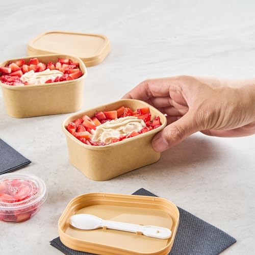Image of Coppetta 7 Ounce Dessert Cups, 200 Greaseproof Ice Cream Cups - Lids Sold Separately, For Hot And Cold Foods, Kraft Paper Yogurt Bowls, Disposable, For Sundaes, Mousse Or Puddings - Restaurantware