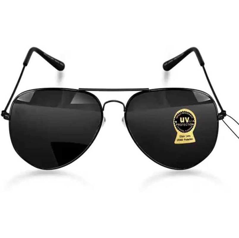 Younky Black & Black Aviator Sunglasses Combo For Men & Women with UV Protection (Lens Black & Black ||Frame-Black|| Ynk-UPD-001) - Pack of 2 1