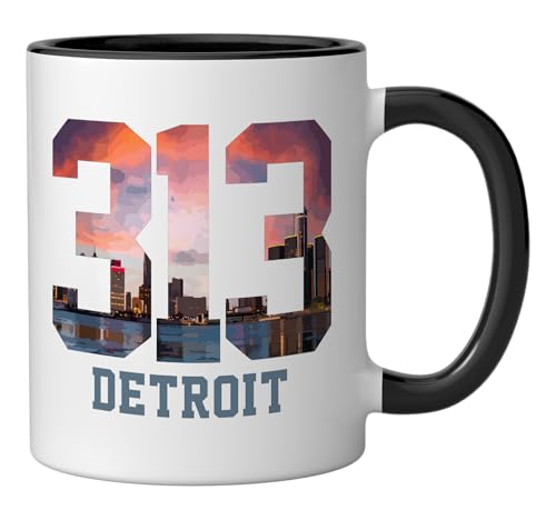 Taza cerámica Detroit Michigan 313 Area Code 11oz miniatura 2