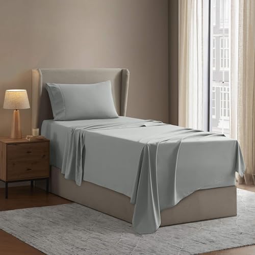 Image of Nestl Twin Bed Sheet Set - Sage Green - 3-Piece Deep Pocket | Instantly Soft, Night-One Ready (No Wash Required). Fits 16-Inch Deep Pockets, 360-Degree Elastic Grip