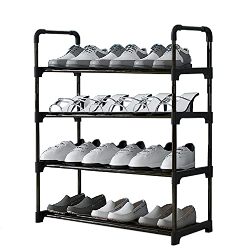 XIANGLV Shoe Rack, 4-Tier Shoe Rack Small, Can Hold 12 works of Shoes, Shoe Shelf Storage Organizer,Anti-Rust Coating