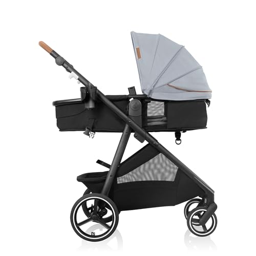 Image of Evenflo Shyft Intuiti+ Stroller with Green & Gentle Fabric (Quartz)