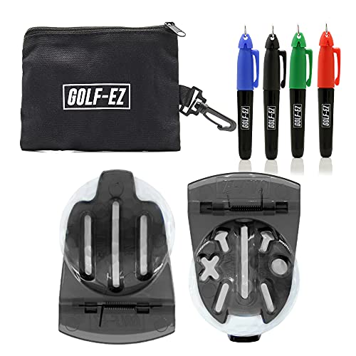 Golf-EZ TRI-LINE Golf Ball Alignment Kit with Carry Case | Swing Path Arrows & Ball Identifiers