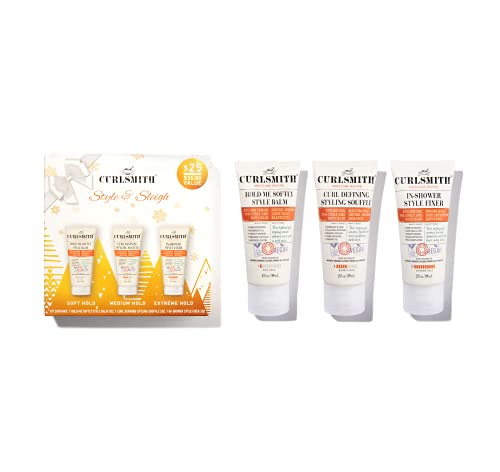 Curlsmith - Style & Sleigh Holiday Kit - Curl Styling Essentials Gift Set for Wavy, Curly & Coily Hair (3 x 2 fl oz)