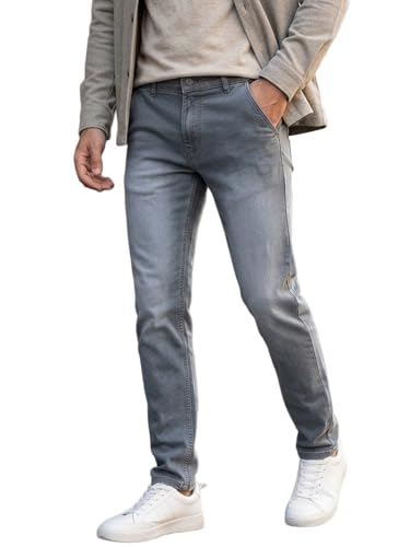 Urbano Fashion Men’s Mid‑Rise Slim Fit Washed Grey Jeans – 55% Off Deal