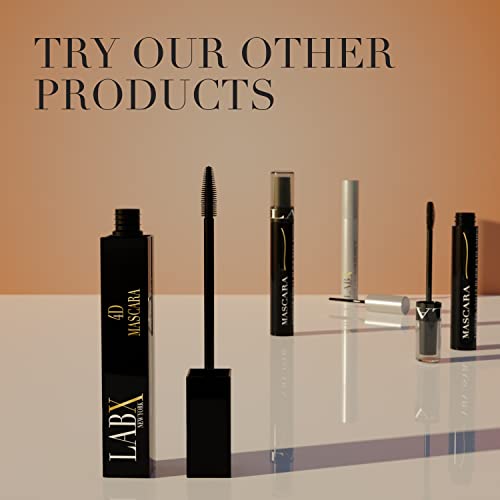 Labx New York Advanced 4D Eyelash Mascara - False Eyelash Effect Lengthening Mascara, For Longer & Thicker Lashes - Silk Fiber Volume Mascara, Waterproof Lash Lengthening Mascara - Carbon Black, 8 Ml. #TOP7