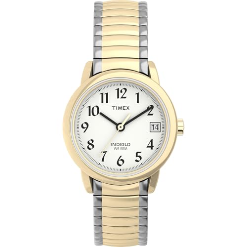 Timex Women's Easy Reader 25mm Watch – Two-Tone Case White Dial with Two-Tone Expansion Band by Timex - Used condition - US$36.81