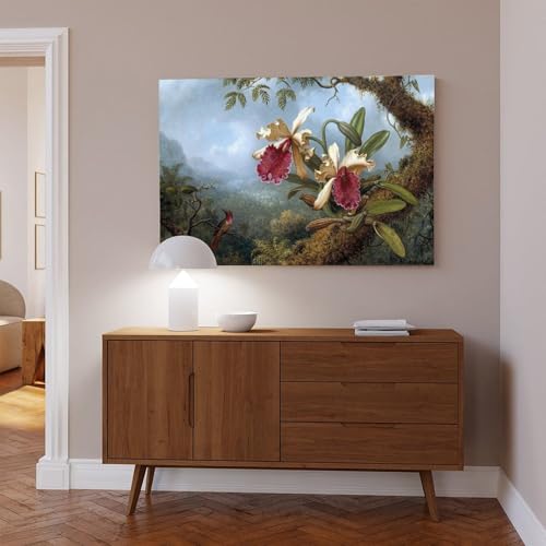 Impression sur toile Orchidées et colibri tableau salon