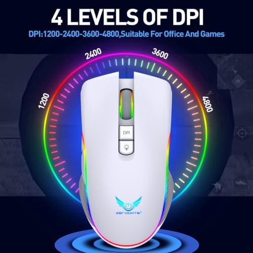 TukeSM Wireless Game Mouse Type-c Charging Interface RGB Luminous Bluetooth Mouse (Black) - 5