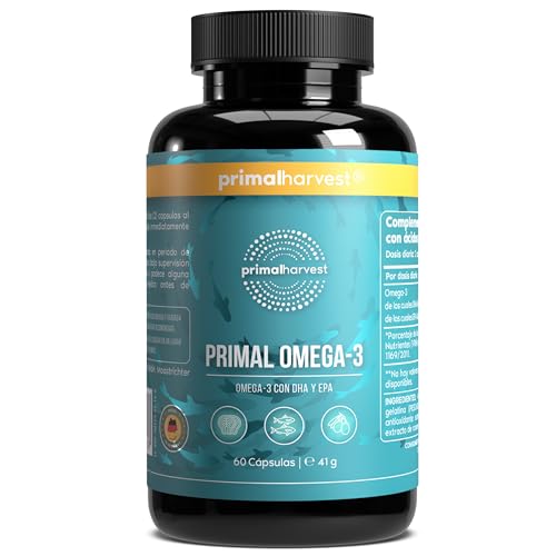 Primal Omega 3 Fish Oil de Primal Harvest - Suplemento con ácidos grasos EPA y DHA, así como...