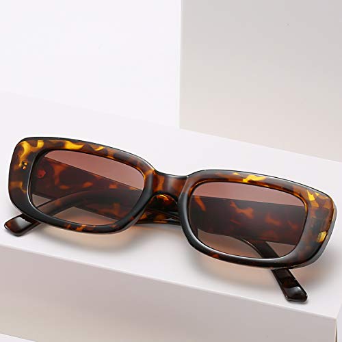 Image of BOJOD Rectangle Sunglasses for Women Men Fashion Trendy Chunky Frame 90s Rectangle Sunglasses