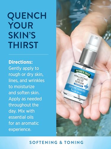 Nature's Truth Natures Truth Natures Truth Professional Hyaluronic Acid Serum Softening Unsented, 1 Ounce