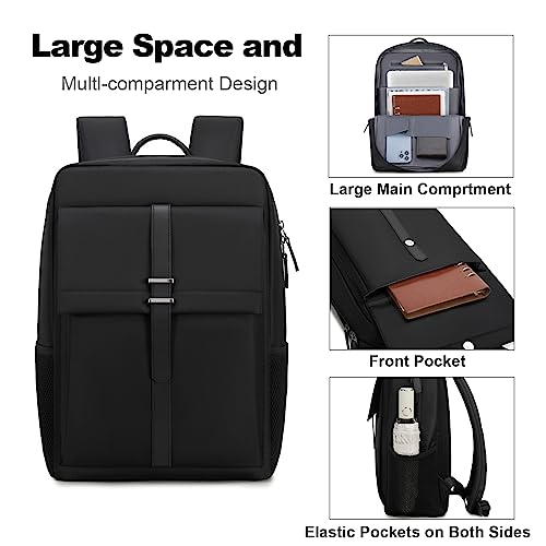 Dobaly Laptop Backpack for Men Women, 15.6 inch Travel Computer Bag with Water-Resistant, Large Capacity, Lightweight Backpack for Work Business Office College, Black2