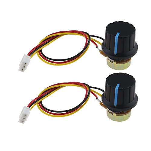 EMSea 2 Sets B10K Linear Taper Rotary Potentiometer WH148 10 K Ohm Single Turn Carbon Film Variable Resistor with XH2.54-3 Pin Connector Wire Cable